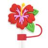 Nova série de flores tropicais tampa de palha 10mm universal pvc cola macia gota plástico faça você mesmo tampa de poeira decorativa plugue de palha