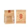 Youxian Manufactures Bolsas para Tostadas, Bolsas para Hornear Galletas, Bolsas de Sellado de Ocho Lados, Bolsas de Papel Kraft con Ventana y Cierre Hermético para Alimentos