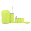 Cubo de basura de plástico para baño baño seis piezas inodoro escobilla de baño dispensador de jabón líquido taza para cepillo de dientes taza de agua caja de jabón
