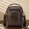 Bolso de Hombro de Cuero Genuino de Moda Nuevo Estilo Transfronterizo Bolso Cruzado Portátil Multifuncional Bolso Cruzado Deportivo para Exteriores Venta al por Mayor para Hombre