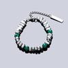 Pulsera de piedra natural para hombre, color plata rota, a juego, personalizada, retro, de alta gama, combina con todo, accesorios nuevos, joyería sencilla de nicho para mujer.
