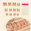 Estilo Ins Unhas Amêndoa Usáveis Manicure Simples Acessível Luxo Unhas Borda Francesa Usável Outono e Inverno