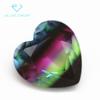 Turmalina color nude en forma de corazón 5A, piedra melocotón en forma de corazón, turmalina combinada azul marino, rosa, verde manzana y negro, directa de fábrica