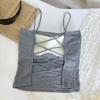 24109 # Camisola de Tirantes Finos para Chicas 'Hot Girl' con Espalda Descubierta y Almohadillas en el Pecho, Adecuada para Usar por Dentro o por Fuera, Top de Tubo para Uso Diario