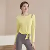 Roupa de ioga feminina 2024 outono e inverno nova com bojo manga comprida slim esportiva para corrida top fitness feminino atacado