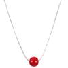 Conjunto de Colar e Pulseira de Contas Redondas Vermelhas, Corrente para Clavícula Dourada de Contas Espaçadoras de Luxo Leve Vintage, Joias Femininas Transfronteiriças