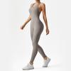 Macacão Esportivo Europeu e Americano Levanta Bumbum Cor de Pêssego Feminino para Dança de Alta Intensidade, Corrida, Fitness, Macacão de Yoga Nu