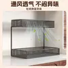 Estante de almacenamiento para cocina para artículos de uso diario y especias, almacenamiento en niveles para escritorio, ahorra espacio, gran capacidad, ventilación de malla, fuerte capacidad de carga