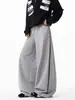 Calça de Moletom Esportiva com Tira Lateral para Homens, Tendência Outono e Inverno Hip-Hop Americano Solta Casual Larga Longa