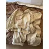 Atacado Fábrica Novo Conjunto de Pijama de Algodão Nuvem para Mulheres com Bojos, Manga Longa, Calça Longa, Solto, Floral Pequeno, Conjunto para Casa, Tendência