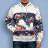 Sudadera Divertida de Perro Golden Retriever, Más Vendida Transfronteriza, para Halloween con Estampado de Calabaza, Murciélago y Fantasma, Cuello Redondo, Jersey