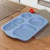 Plato para estudiantes de paja de trigo engrosado cubiertos de compartimentos de comedor anticaída antiquemaduras plato de arroz multi-compartimento logo