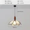 Candelabro Nanyang Estilo Vintage, Lámpara Redonda para Dormitorio, Estudio Retro, Sala de Estar, Luminaria Creativa con Tela Estampada, Atenuación de Tres Colores