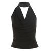 Cross-border 2024 Estilo Europeu e Americano Verão Nova Mulher Cor Sólida Slim-fit Street Fashion Neck pendurado Sexy Backless Vest para Mulheres