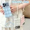 Colgante de nube de lunares, adecuado para fundas de teléfono Apple 18 Pro Max, estilo coreano, para niñas, con un diseño sofisticado y minimalista