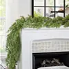 Rattan Navideño Simulado Caucho Suave Planta Verde Hoja de Pino Hoja de Ciprés Colgante de Puerta Decoración de Pared Guirnalda Verde Artificial de Navidad