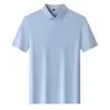 Camisa Polo Personalizada de Manga Corta para Hombre en Verano, Seda de Hielo Sin Costuras Casual de Negocios Color Sólido Fresca Solapa Camiseta de Manga Corta para Hombre