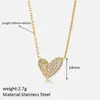 Cadena de Clavícula Temperamento con Circonita Micro pavimentada Bañada en Oro Real para Mujer, Collar Pulsera de Corazón de Amor de Acero Inoxidable de Alta Gama, Venta al por Mayor en Stock