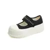 Zapatos Mary Jane con Suela de Espuma y Velcro para Mujer 2026 Verano Nuevo Estilo Dedo Gordo Deportivos Blancos Planos Versátiles Casuales