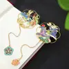 Marcadores de Metal Huecos, Hechos a Medida con Pintura, Estilo Clásico Chino Creativo, Exquisitos Clips para Libros para Estudiantes, Souvenirs Hechos a Medida