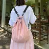 Bolsa Multifuncional de Lona con Cordón, Bolso Cruzado de Hombro Casual y Versátil, Mochila Transpirable de Gran Capacidad para Exteriores