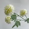 Flor de simulação três cabeças crisântemo bola crisântemo tênis de mesa crisântemo salão de casamento fileira de chão arranjo de flores decoração de casa decoração flor artificial