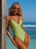 2027 Amazon AliExpress Estilo Sencillo Espalda Cruzada Color Sólido Cubre Vientre Sexy Bikini Traje de Baño para Mujeres