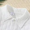 Novo Conjunto de Moda Infantil Masculino Verão Casual Estilo Coreano, Camisa Elegante de Manga Curta com Lapela e Shorts Respiráveis