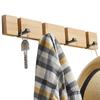 Gancho Plegable para Colgar Ropa Pared Trasera de Puerta Colgante Fila de Ganchos de Madera Maciza Montaje sin Perforaciones Vestidor Hogar Creativo Colgar Ropa en la Pared en la Entrada