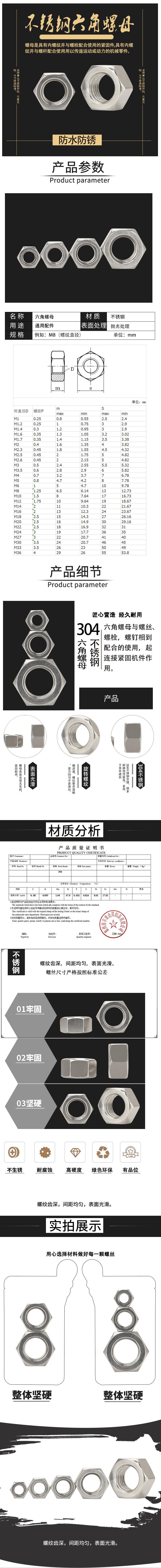 304六角螺母详情页