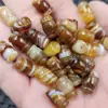 Ágata de seda enredada lulutong Jade cuentas sueltas Calcedonia marrón cuentas de tambor de cintura pulsera collar diy bisutería cuentas hechas a mano