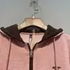 Sudadera con capucha de manga larga ajustada con cremallera, conjunto casual de dos piezas con pantalones rectos, nuevo para la primavera de 2025 2427 Mujer