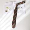 Corbata de Rayas Marrón Café Estilo Retro para Mujer Verde Hecho a Mano Combinación Universal Accesorios para Camisa Casual Estilo Universitario Japonés para Hombre