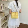 Bolso de Hombro Único con Cadena de Diamantes Tejida para Mujer 2026 Nuevo Moda Elegante Bolso de Mano Versátil Cubo Pequeño Cuadrado