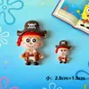 Accesorios de Resina Brillantes de Pirata Bob Esponja Mini Figura DIY, Accesorios para el Cabello, Imanes para Nevera, Hebillas para Zapatos, Llaveros