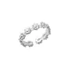 Anillo de Margarita de Plata de Ley 925 para Mujer, Color Plata Brillante, Sencillo, Elegante, Dulce, Fresco y Elegante, Anillo Abierto J5404