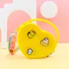 Moda Pêssego Coração Caverna Bolsa Pequena Amor Crossbody Bolsa de Armazenamento Portátil Bolsa de Moedas de Silicone Cosmético