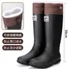 Botas de lluvia de camping cortavientos convenientes con cordón para mujer 2026, botas de agua de caña alta de moda para exteriores, zapatos de pareja al por mayor