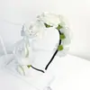 Horquilla de Flor Artificial Diadema Flor de Rosa Oversize Tocado para Niñas Fotografía Hanfu Accesorio para el Cabello Transfronterizo