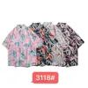 Camisa de flores hawaianas manga corta para hombre estilo tailandés Hong Kong barroco Pu camisa guapa Abrigo de seda helada para vacaciones en la playa junto al mar