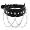Accesorios Transfronterizos Europeos y Americanos Gargantilla de Bondage de Cuero Sintético PU Gargantilla de Estilo Oscuro Gótico Collar Pulsera