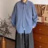 Camisa vintage unissex de caimento solto para primavera/outono, estilo japonês, com gravata, silhueta slim, estilo universitário, jaqueta unissex, camisa xadrez de manga comprida