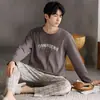Pijama Masculino Primavera e Outono Manga Longa Algodão Puro Outono e Inverno Verão Fino Casual Tamanho Grande Masculino Algodão Puro Roupa de Casa conjunto