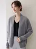 Estilo Old Money 2026 Cárdigan de Cachemira para Mujer Cuello en V Otoño/Invierno Holgado Manga Murciélago Tejido Abrigo de Lana Calidad Lujo Ligero