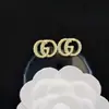 Pendientes de alta calidad para todo tipo de atuendos, pendientes de moda para hombres y mujeres, letras de pedrería, todo a juego, pasador de plata s925, accesorios de aleación