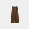 Calça Wide Leg Estilo Alfaiataria de Alta Qualidade para Mulheres, Novo Estilo Primavera e Outono, Calça Casual Fluida, Calça Reta Tendência de Lã Tencel
