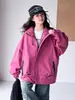 Jaqueta corta-vento com capuz para meninas, estilo primavera e outono, novo estilo 2026, jaqueta casual para crianças de tamanho médio e grande, estilo coreano, solta, jaqueta versátil, outono