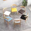 Silla de Comedor para Uso Doméstico, Estilo Nórdico con Respaldo, Silla de Escritorio Moderna Minimalista para Dormitorio y Comedor, Silla de Cuerno de Hierro y Madera Sintética