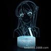 Kaixing especial transfronterizo cabeza de cerdo juvenil Serie Juvenil Lámpara de mesa 3D LED colorida táctil control remoto USB luz nocturna creativa