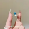 Anillo Versátil de Uso Diario Creativo de Gama Alta con Diseño de Nicho Minimalista Exquisito, Forma de Corazón, Diamante Redondo, Lujo Ligero Estilo Francés